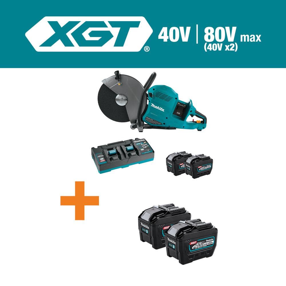 Makita 80V max (40V max X2) XGT Brushless Cordless 14 in. Power Cutter Kit (8.0Ah) w/2 bonus 8.0Ah Batteries