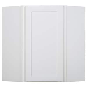 Westfield Feather White Shaker Stock Corner Wall Kitchen Cabinet (24 in. W x 12 in. D x 30 in. H)