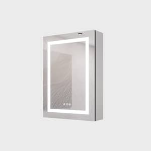 20 in. W x 28 in. H Rectangular Aluminum Surface Mount Medicine Cabinet with Mirror and Lights