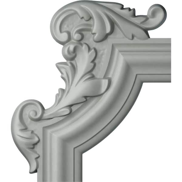 1-1/8 in. x 13-1/4 in. x 10-5/8 in. Urethane Pompeii Panel Moulding Corner, Left (Matches Moulding PML02X00PO)