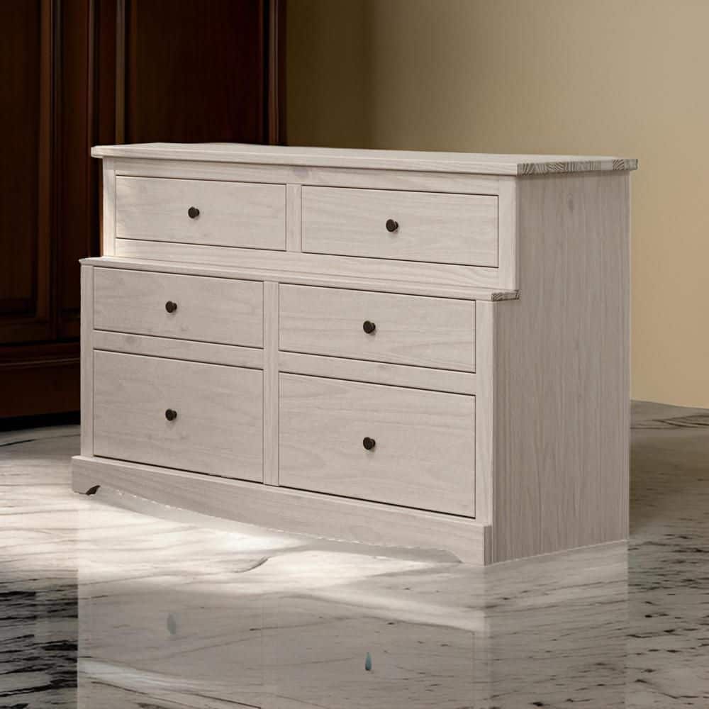 White and Bronze 6-Drawers 52 in. Dresser Without Mirror price history on PriceWatchPro