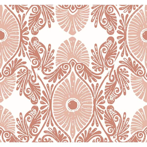 A-Street Prints Villa Embellished Ogee Red Nonpasted Non Woven Wallpaper