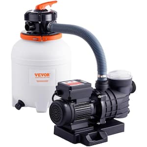 Sand Filter Pump 12 in. 3000 GPH 1/2 HP Swimming Pool Pump System and Filter Set with 6-Way Multi-Port Valve for Pool