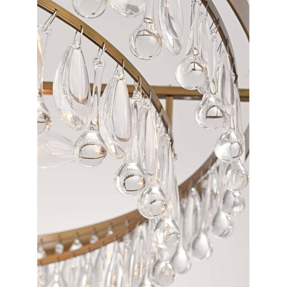 Viviana 24'' Brushed Brass Crystal Candle Chandelier