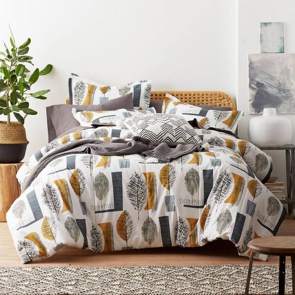 Cstudio Home by The Company Store Sumi 3-Piece Multicolored Geometric Cotton Percale Queen Comforter Set