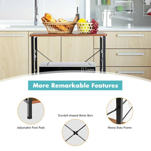 1 set Adjustable Stainless Steel Microwave Oven Shelf - Detachable Rack for  Kitchen and Bathroom Storage - Easy to Clean and Durable - Kitchen Accesso