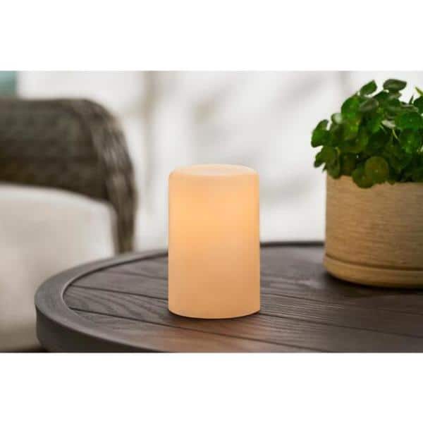 Hampton Bay 3 in. D x 4.5 in. H Fireglow Candle with 24 LED in White