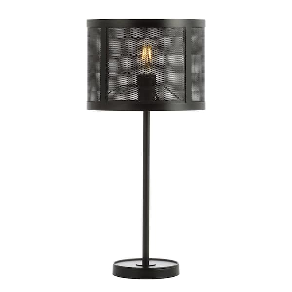 Wilcox 25 in. Black Minimalist Metal LED Table Lamp