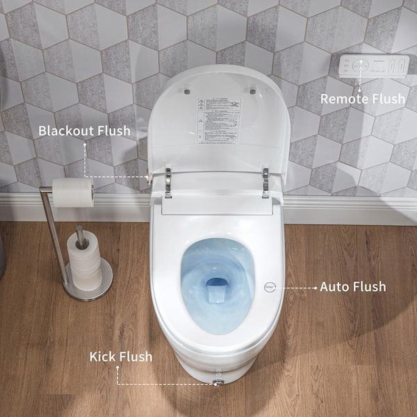 Casta Diva CD-Y070 Smart Tankless Bidet Toilet, Elongated, White, 1.28GPF