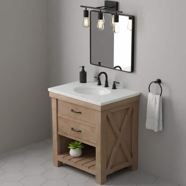 sanページです。マーブル34 Deluxe 30 in. W x 22 in. D x 34 in. H Freestanding Bath Vanity in