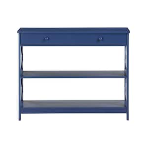 Oxford 39.5 in. L Cobalt Blue 31.5 in. H Rectangle MDF Console Table with Drawer
