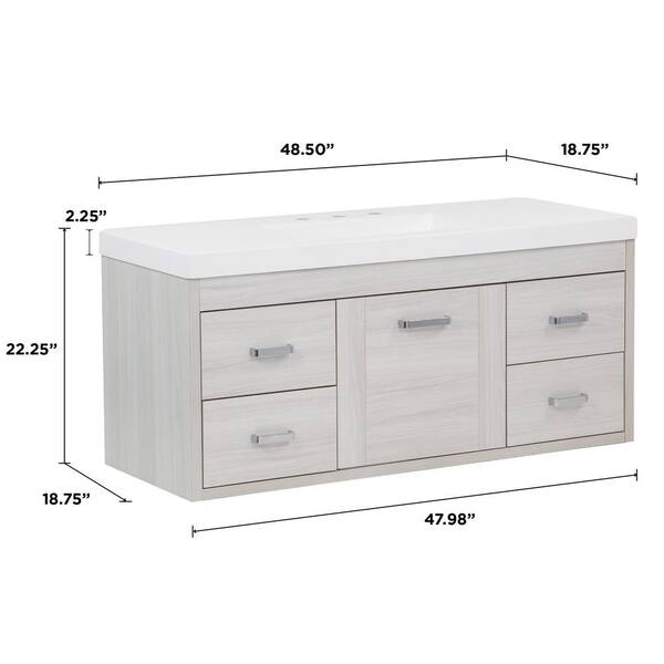 Home Decorators Collection Stockley 18 in. W x 19 in. D x 22 in. H Single  Sink Floating Bath Vanity in Forest Elm with White Cultured Marble Top  B36X20167 - The Home Depot