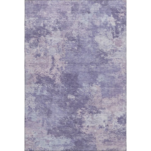 Mayfield Premium Machine Washable Abstract AMF2364 Plum 10 ft. x 14 ft. Area Rug