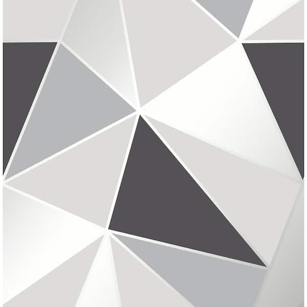 Fine Decor 56.4 sq. ft. Arken Black Geometric Wallpaper