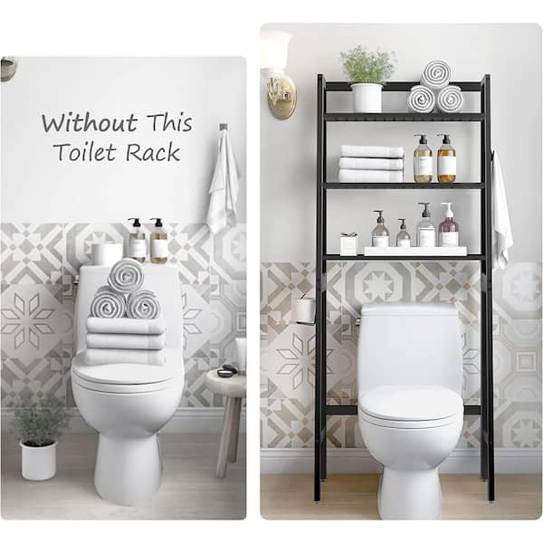 Dyiom White Floating Shelves for Bathroom Organizer Over Toilet