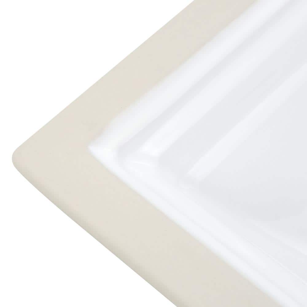 White Rectangular Ceramic Undermount Bathroom Sink