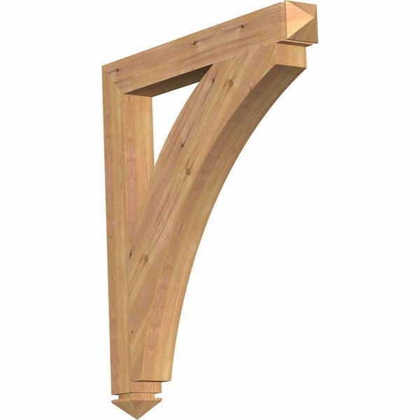 Ekena Millwork 3.5 in. x 36 in. x 32 in. Western Red Cedar Thorton Arts and Crafts Smooth Bracket
