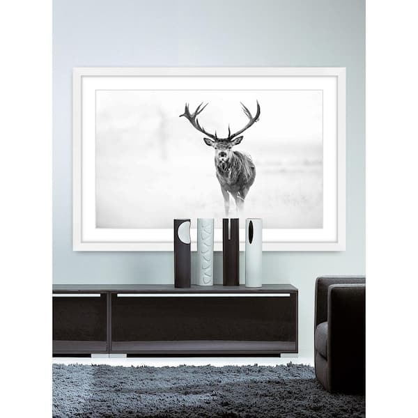 Unbranded 20 in. H x 30 in. W "Elk Stare" by Marmont Hill Framed Printed Wall Art