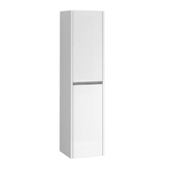 WS Bath Collections Dalia 13.8 in. W x 12.5 in. D x 55 in. H Bathroom Storage Wall Cabinet in Gloss White