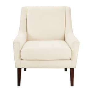 Scott Cream/Morrocco Traditional Removable Cushion Track Arm Accent Chair