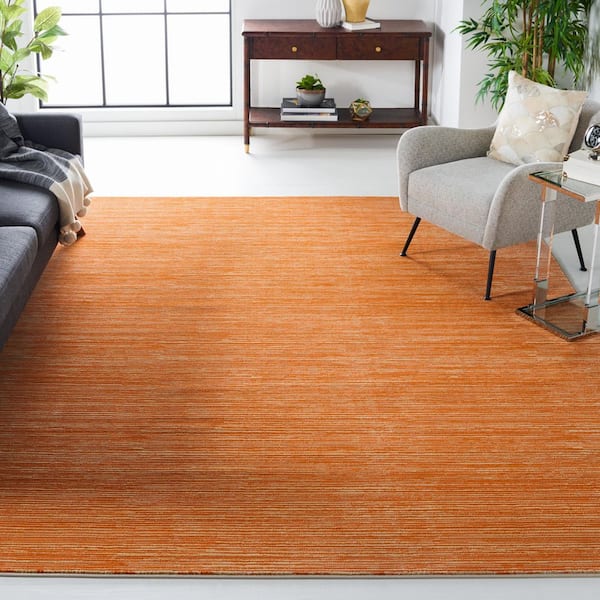 Vision 10 ft. x 14 ft. Orange Solid Color Area Rug
