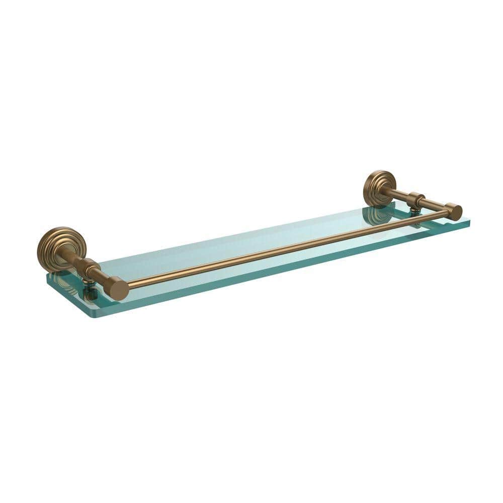 Allied Brass Waverly Place 22 in. L x in. H x in. W Clear Glass  Bathroom Shelf with Gallery Rail in Brushed Bronze WP-1/22-GAL-BBR The  Home Depot