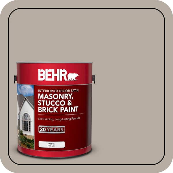 5 gal. #PPU18-13 Perfect Taupe Satin Interior/Exterior Masonry, Stucco and Brick Paint