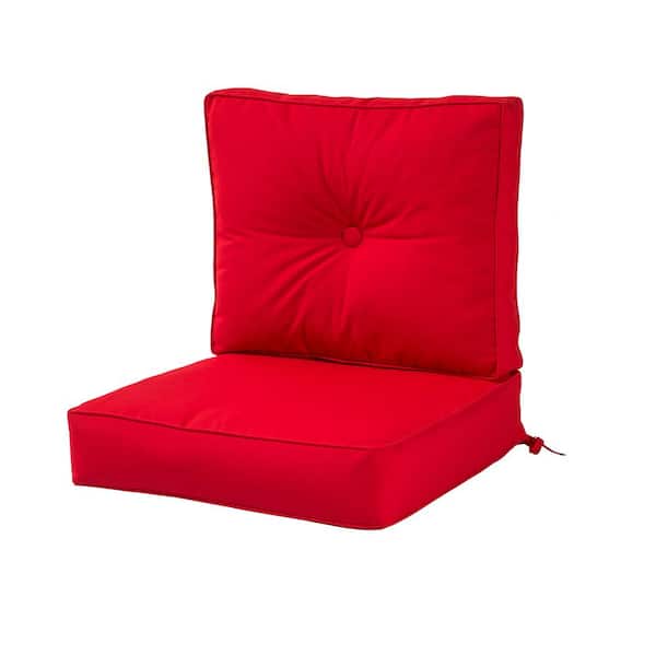Greendale Home Fashions Sunbrella Jockey Red 24 in. x 24 in. 2-Piece Deep Seating Outdoor Lounge Chair Cushion Set