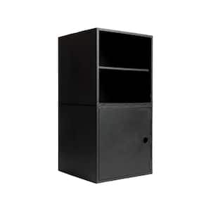 27.5 in. H x 13.75 in. W x 13.75 in. D Black Plastic 2-Cube Organizer