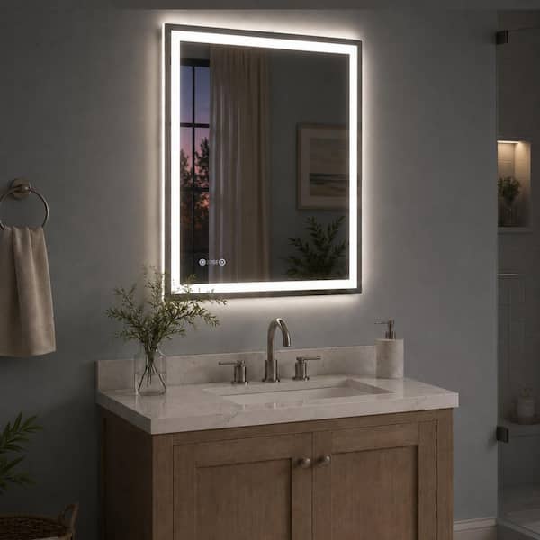30 in. W x 36 in. H Rectangular Frameless LED Wall Bathroom Vanity Mirror