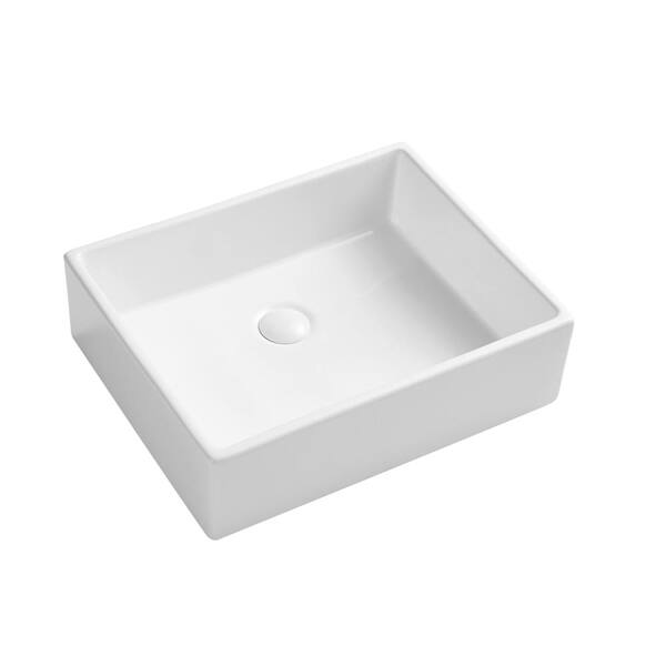 Unbranded 5-4/8 in. Sink Basin in White Ceramic
