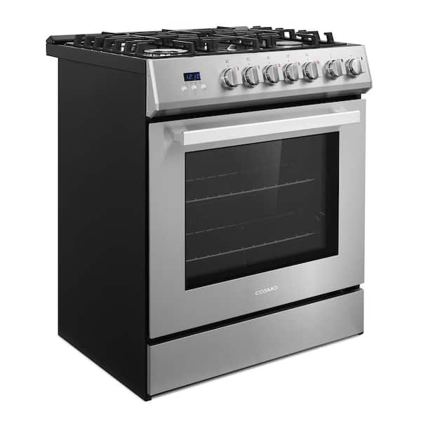 30 in. Nebula Collection 5.0 cu. ft. Gas Range, 5 Burners, Rapid Convection Oven, Cast Iron Grates in Stainless Steel