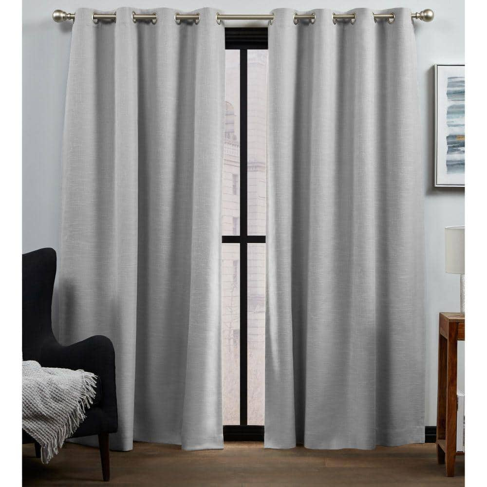 Silver Thermal Grommet Blackout Curtain 52 In W X 84 In L Set Of 2 Eh8456 02 2 84g The Home Depot