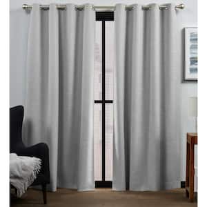 Bensen Silver Solid Blackout Grommet Top Curtain, 52 in. W x 84 in. L (Set of 2)