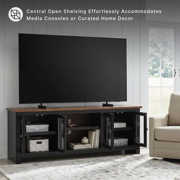 Signature DESIGN BY ASHLEY Wildenauer Black and Brown TV Stand