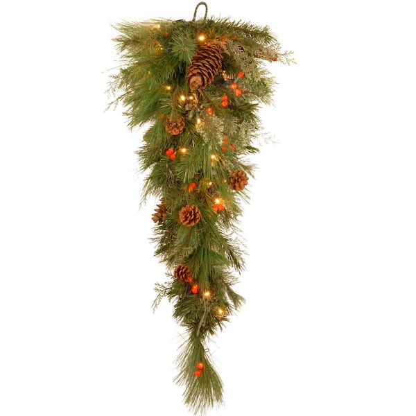 National Tree Company Decorative Collection 36 in. White Pine Teardrop ...
