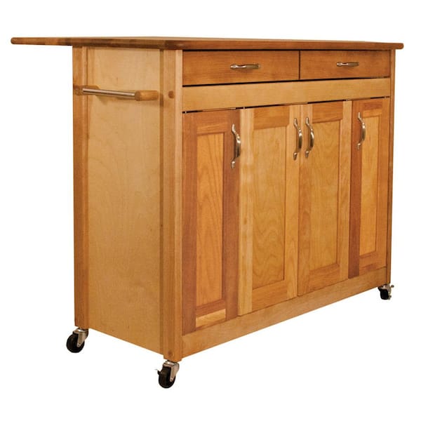 Catskill Craftsmen Natural Kitchen Cart with Butcher Block Top