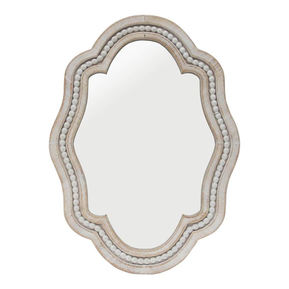 PARISLOFT 20 in. W x 27.125 in. H Beaded Scalloped Whitewash Wood