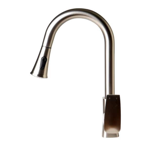 ALFI BRAND Single-Handle Pull-Down Sprayer Kitchen Faucet in Brushed Nickel