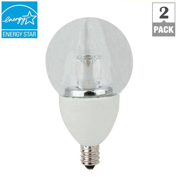 TCP 40W Equivalent Soft White (2700K) G16 Clear Candelabra Dimmable LED Light Bulb (2-Pack)