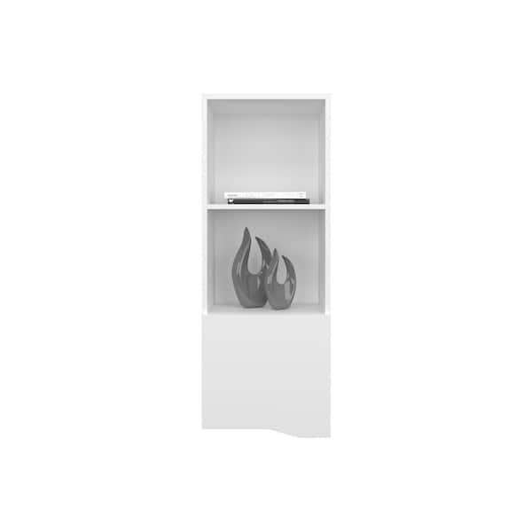 16.10 in. W x 13.40 in. D x 43.30 in. H Bathroom Storage Wall Cabinet in White with 1 Door and 3 Shelves