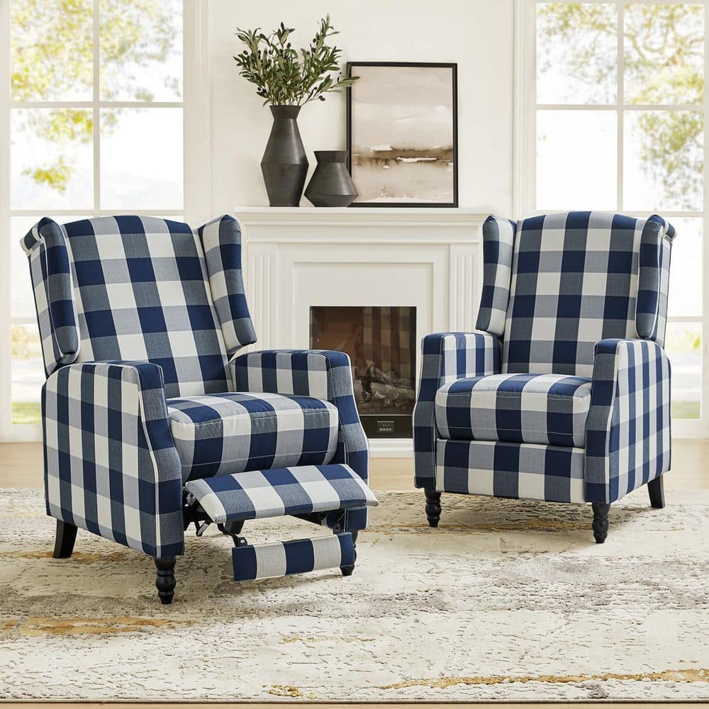 Celia Navy Fabric Standard (No Motion) Recliner (Set of 2) price history on PriceWatchPro