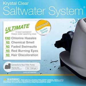 Saltwater System for Pool with Wall Mounted Pool Surface Skimmer