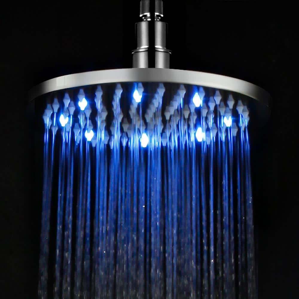 Polished Chrome 8" Round LED Rain Shower Head