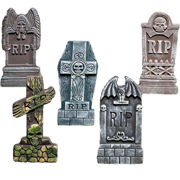 17" 5-Pack Foam Halloween Tombstones