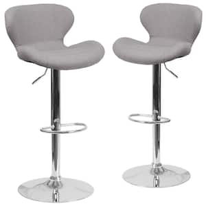 33 in. Gray Fabric Bar stool (Set of 2)
