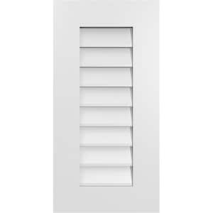 14 in. x 28 in. Rectangular White PVC Paintable Gable Louver Vent Non-Functional
