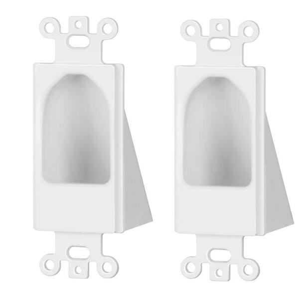 Commercial Electric 1-Gang Recessed Decor Insert, White (2-Pack)