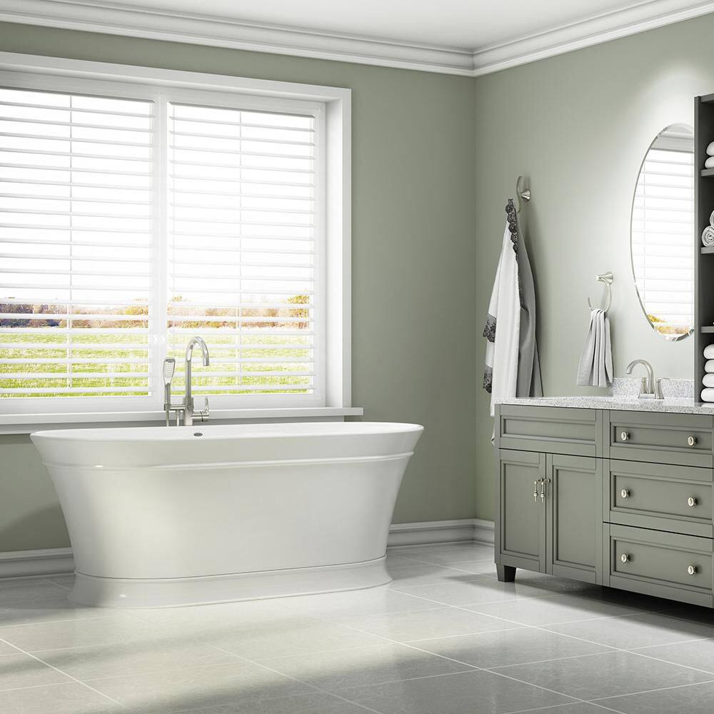Lyndsay 67" White Acrylic Freestanding Soaking Bathtub