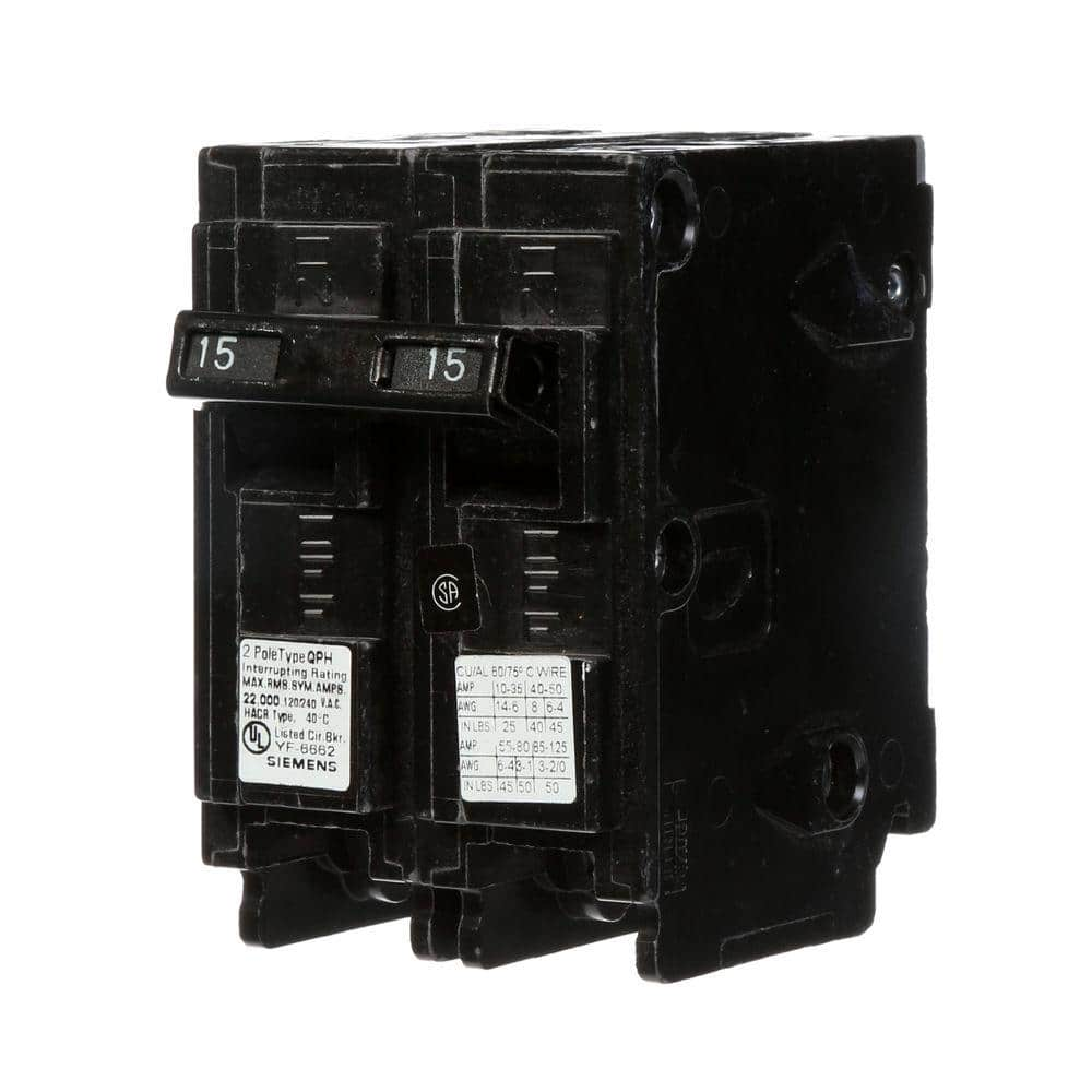 Siemens 15 Amp Double-Pole Type QP Circuit Breaker